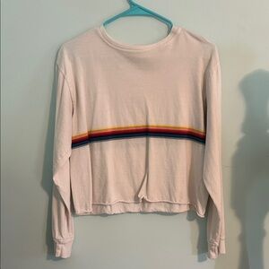 Brandy Melville Long Sleeve Top with Rainbow Stripe